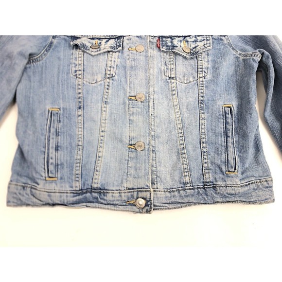 Levi's Denim Trucker Jacket Red Tab Vintage Blue Women's Size Medium Sri Lanka - Picture 5 of 13
